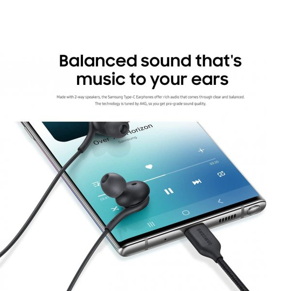 אוזניות מקוריות לגלקסי AKG חיבור Type-C שחור | סאונד עוצמתי ונוחות מושלמת