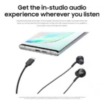 אוזניות מקוריות לגלקסי AKG חיבור Type-C שחור | סאונד עוצמתי ונוחות מושלמת