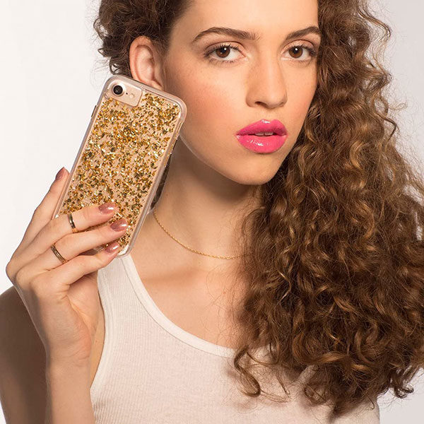מגן כיסוי לאייפון 6/6S/7/8/SE שקוף זהב אמיתי 24 קראט Case Mate