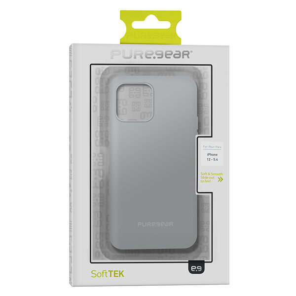 כיסוי מגן סיליקון Softek אפור בהיר לאייפון 12 מיני PureGear