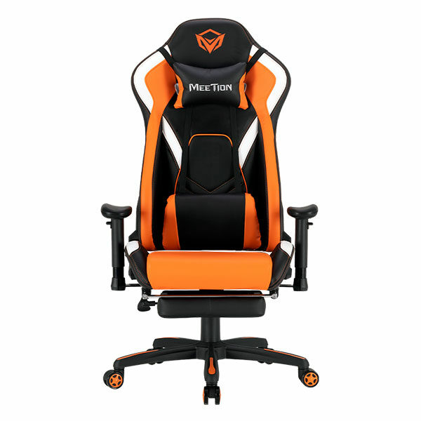 מושב גיימינג שחור כתום מקצועי עם הדום MeeTion Gaming Chair CHR22