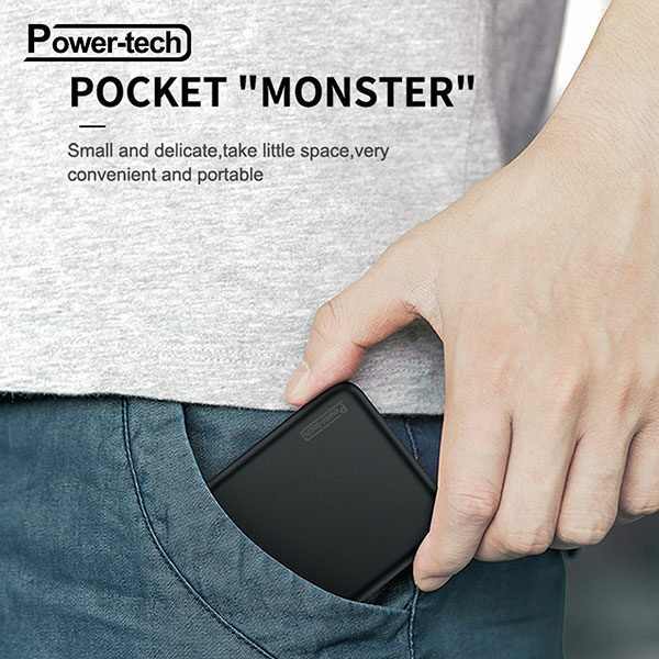 מטען נייד 5000mAh עם 3 יציאות וטעינה מהירה Power Tech PB-5