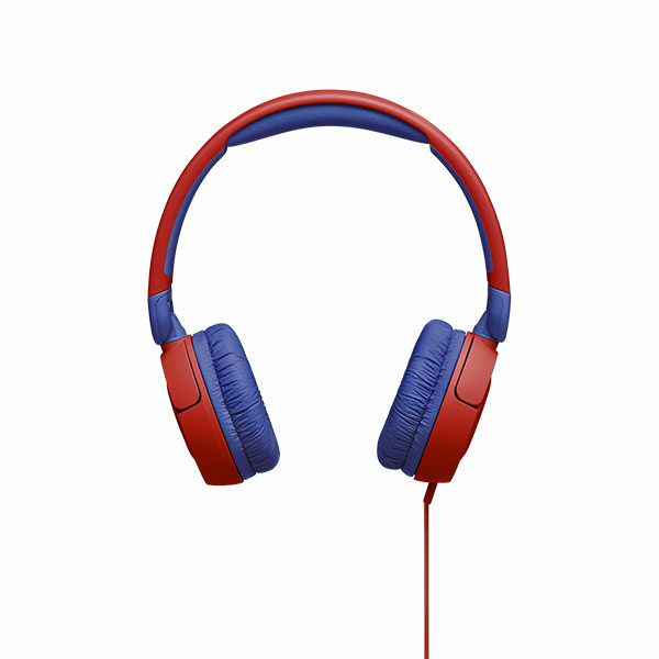 אוזניות קשת לילדים JBL JR310 אדום עם סאונד בטיחותי ומיקרופון מובנה
