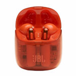אוזניות אלחוטיות JBL Tune 225 TWS שקוף כתום עם חיי סוללה ארוכים