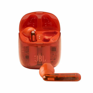 אוזניות אלחוטיות JBL Tune 225 TWS שקוף כתום עם חיי סוללה ארוכים