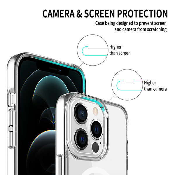 כיסוי לאייפון 13 פרו שקוף עמיד תומך MagSafe מובנה PureGear Slim Shell