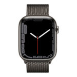 שעון חכם Apple Watch Series 7 45mm שחור פלדת אל-חלד תומך GPS ו-Cellular עם רצועת Milanese Loop