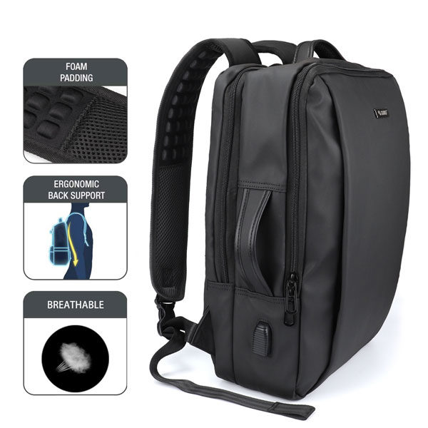 תיק גב אלגנטי איכותי ארגונומי Toiko Business Bag שחור