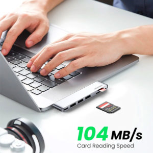 מפצל 6 ב-1 מ-USB-C ל-USB-C, USB, SD Card, ועוד ל- uGreen for Mac