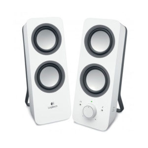 רמקולים Logitech Z200 קומפקטיים סטריאו למחשב לבן