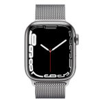 שעון חכם Apple Watch Series 7 41mm כסוף פלדת אל-חלד תומך GPS ו-Cellular עם רצועת Milanese Loop