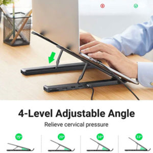 מעמד למחשב מפצל 5 ב-1 מ-USB-C ל-USB-C, USB, HDMI, ועוד uGreen