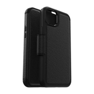 כיסוי ארנק לאייפון 14 פלוס Otterbox Strada עור שחור הכיסוי החזק בעולם