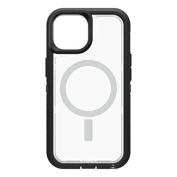 כיסוי חזק לאייפון 14 שקוף שחור OtterBox Defender XT תומך MagSafe