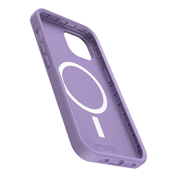 כיסוי סגול לאייפון 14 Otterbox Symmetry תומך MagSafe חזק ועמיד