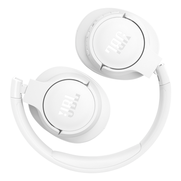 אוזניות אלחוטיות JBL Tune 770NC בצבע לבן | סינון רעשים, סאונד JBL Bass וסוללה ל-70 שעות