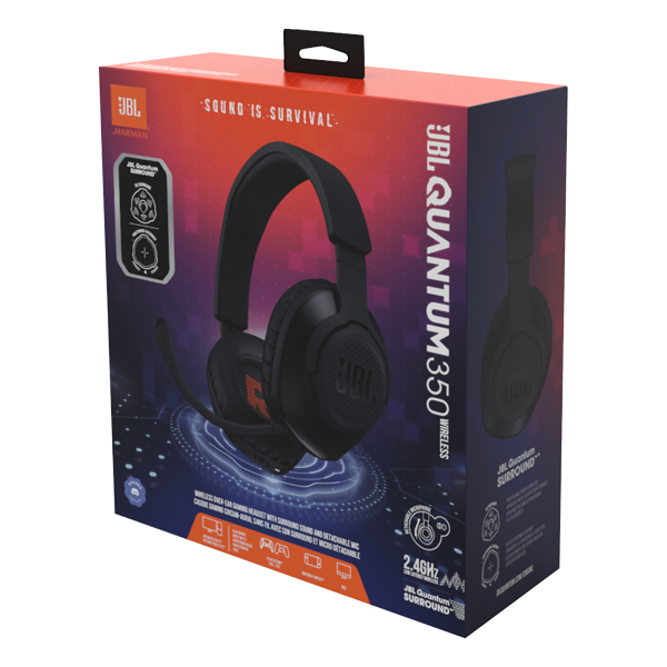 אוזניות גיימינג אלחוטיות JBL Quantum 350 Wireless | סאונד קולנועי ומיקרופון נתיק