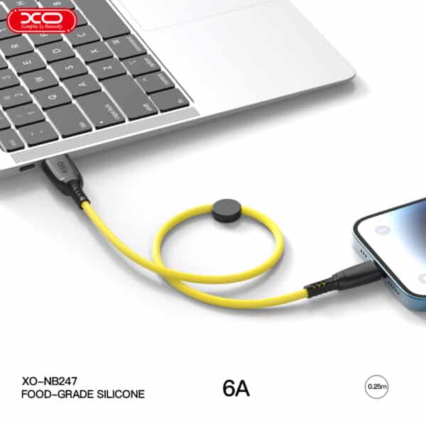 כבל מתאם USB-A לType-C לבן באורך 0.25 מטר לטעינה והעברת נתונים XO NB247