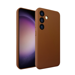 מגן לגלקסי S24 אולטרה חום דמוי עור עם MagSafe מובנה Grip Case