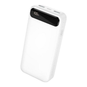 סוללת גיבוי 3 יציאות 20000mAh לבן מהיר XO-136 עם תצוגת LED