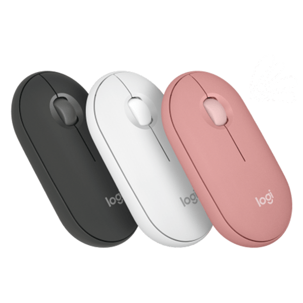 עכבר בלוטוס שקט ורוד 2 Logitech M350S Pebble בעל מבנה שטוח