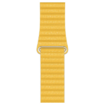 רצועת עור לשעון אפל 44 מ"מ מקורית צהוב לימון Apple Watch Leather Loop Meyer Lemon M