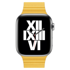 רצועת עור לשעון אפל 44 מ"מ מקורית צהוב לימון Apple Watch Leather Loop Meyer Lemon M