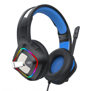 אוזניות גיימינג XO GE-08 שחורות עם תאורה ומיקרופון