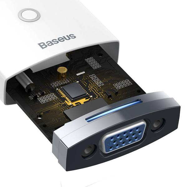 מתאם Baseus HDMI ל-VGA לתצוגה חלקה ברזולוציית Full HD עם חיבור 3.5mm