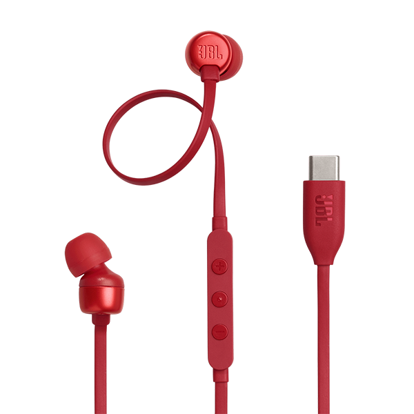 אוזניות חוטיות JBL Tune 310C אדום באס עוצמתי ועמוק יבואן רשמי