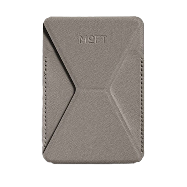 ארנק ומעמד אפור Phone Stand & Wallet עם מדבקה לגב המכשיר מבית Moft X