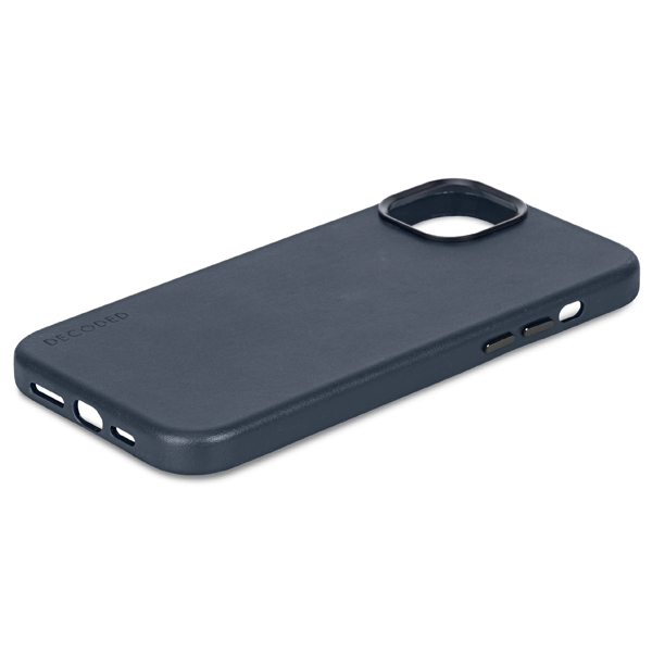 מגן לאייפון 15 פרו מקס כחול עור MagSafe DECODED עיצוב אלגנטי והגנה מתקדמת