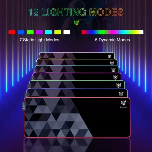 משטח עכבר לגיימרים Onikuma עם תאורת משטח RGB מותאמת אישית MP006