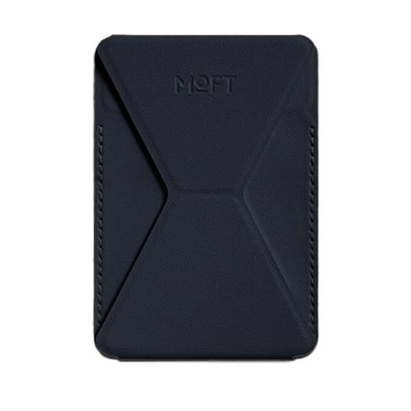 ארנק ומעמד כחול כהה Phone Stand & Wallet עם מדבקה לגב המכשיר מבית Moft X