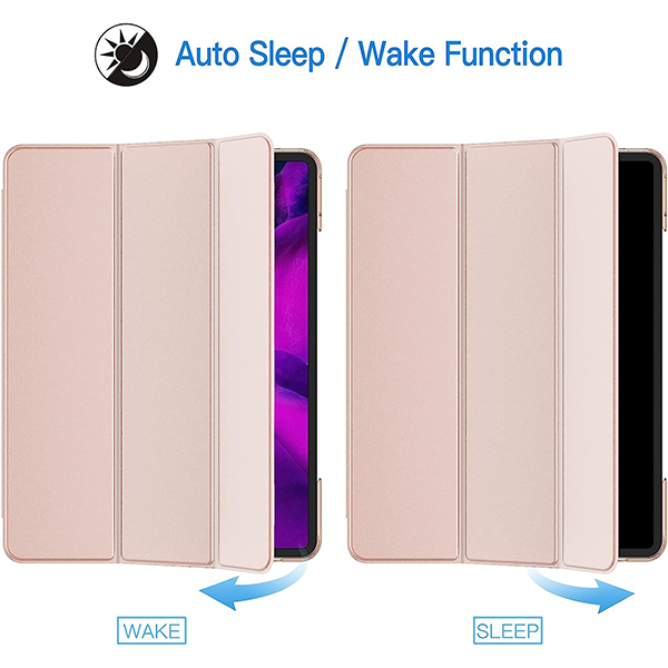 כיסוי דק iPad Pro 11 ורוד להגנה מלאה ועיצוב אופנתי חצי שקוף