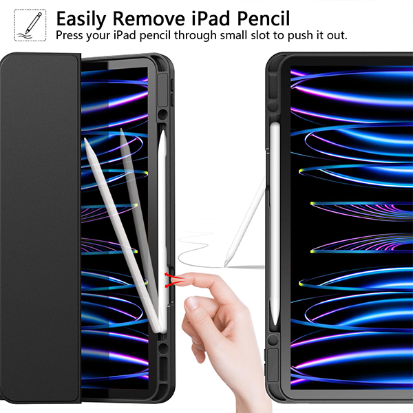 כיסוי פוליו שחור iPad Pro 11/iPad Air 10.9 שילוב של עיצוב אופנתי והגנה אופטימלית עם מקום לעט