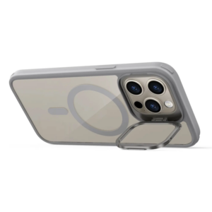 כיסוי לאייפון 12 פרו מקס מט אפור תומך MagSafe עם כיסוי מצלמה מתקפל NanoX