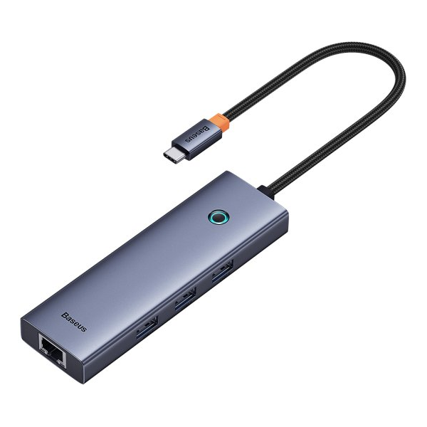 מפצל USB-C, קורא כרטיסים וכרטיס רשת 7-Port HUB מבית Baseus