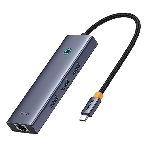מפצל USB-C, קורא כרטיסים וכרטיס רשת 7-Port HUB מבית Baseus