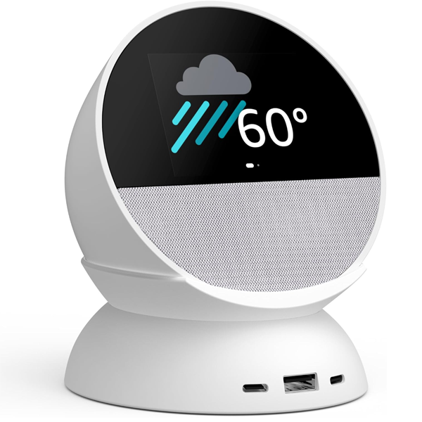 רמקול חכם Amazon Echo Spot לבן עם עוזרת קולית Alexa