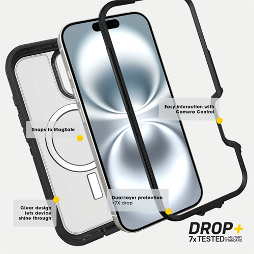 כיסוי OtterBox Defender XT לאייפון 16 פרו מקס – מראה אלגנטי עם הגנה היקפית ועמידות מוגברת לנפילות.