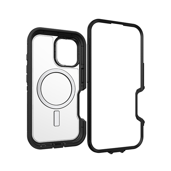 כיסוי OtterBox Defender XT לאייפון 16 פרו מקס שקוף/שחור תומך MagSafe