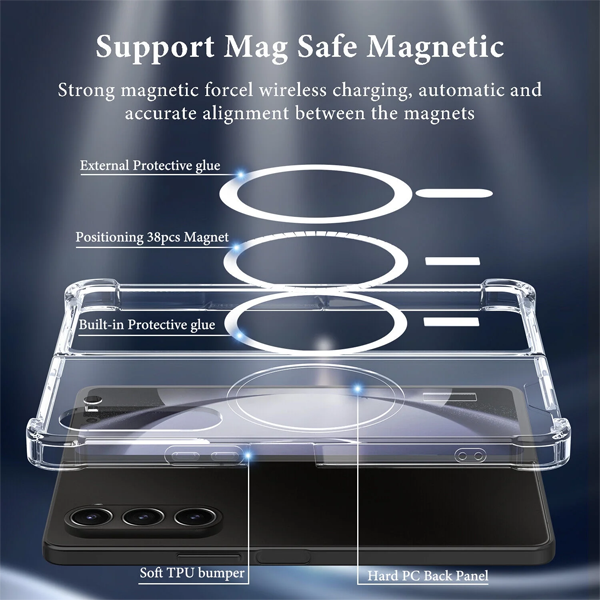 כיסוי שקוף Samsung Galaxy Z Fold6 תומך טעינת MagSafe