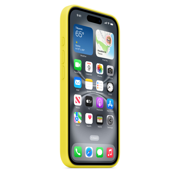 כיסוי סיליקון לאייפון 16 צהוב תומך MagSafe מקורי Apple Silicone Star Fruit
