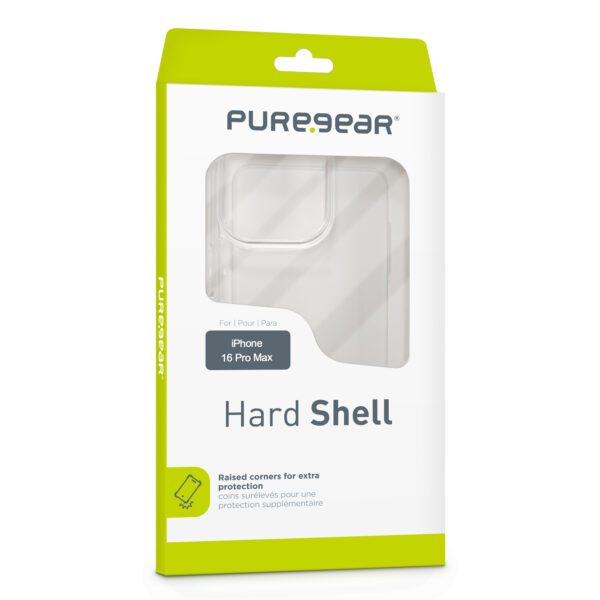 כיסוי שקוף Hard Shell לאייפון 16 פרו מקס קשיח עם במפרים בולמי זעזועים PureGear