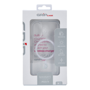 כיסוי שקוף דק לאייפון 16 תומך טעינת MagSafe אלחוטית Grip Case Crystal
