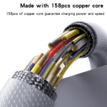 כבל טעינה מהירה 60W אורך 2 מטר Type-C עם העברת נתונים Yesido CA164