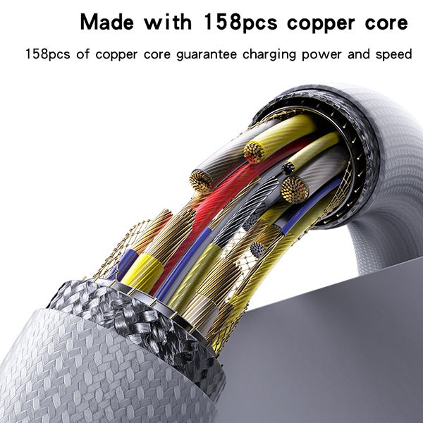 כבל טעינה מהירה 60W אורך 2 מטר Type-C עם העברת נתונים Yesido CA164