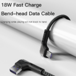כבל טעינה מהירה 2 מטר בזווית 90 מעלות USB-A ל-Type-C מבית Yesido CA81