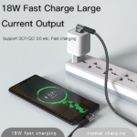 כבל טעינה מהירה 2 מטר בזווית 90 מעלות USB-A ל-Type-C מבית Yesido CA81